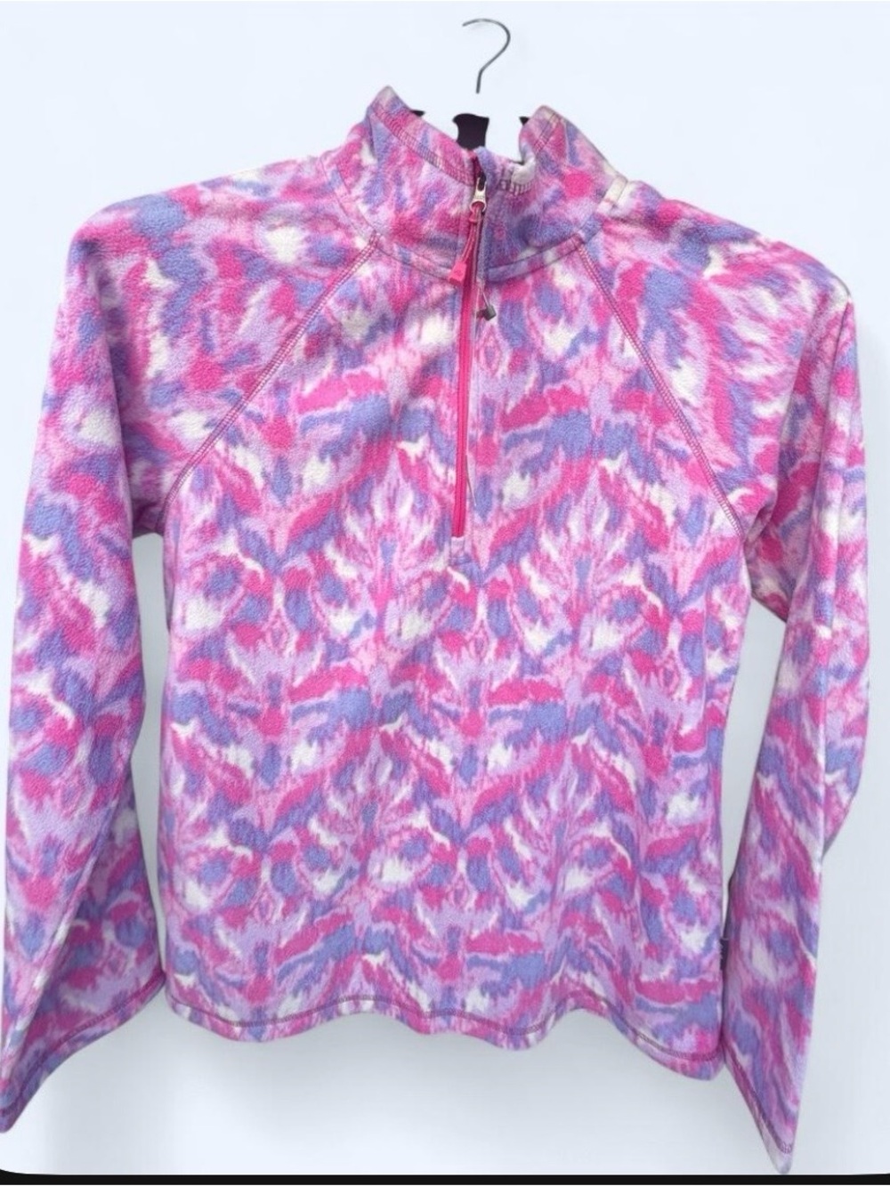 NWT women’s Pink Patterned Half-Zip polar Fleece 1/4 zip Pullover size X small
